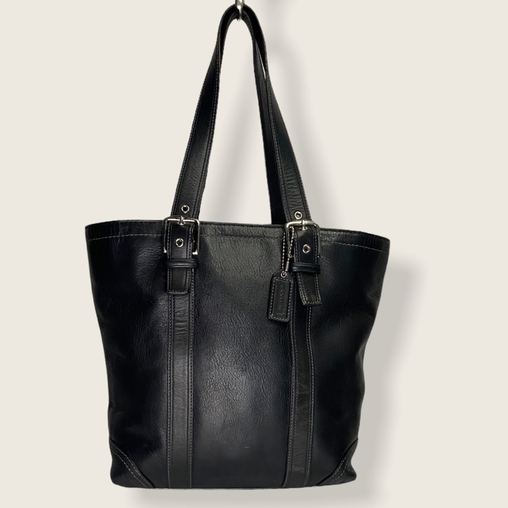 Coach Hampton Black Leather Tote Bag